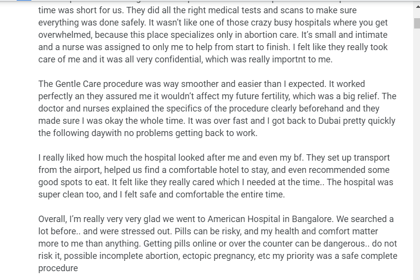 Dubai patient abortion in India